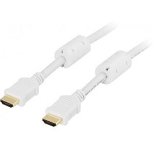 Deltaco Hdmi High Speed With Ethernet-Kabel, 1 M, Hvid