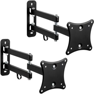 TECTAKE Lot de 2 supports muraux 10- 24 orientables - lot de 2 supports tv muraux, supports tv avec bras articulés, 2X support tv mural orientable et - Publicité