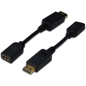 DIGITUS - Adaptateur vidéo - DisplayPort mâle pour HDMI femelle - 15 cm - double blindage - noir - Publicité