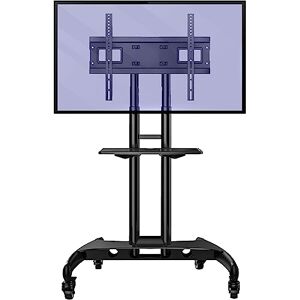 Support pied EDENWOOD TV de 81 à 165 cm MDF noir - Electro Dépôt