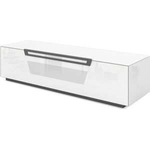 MUNARI meuble pour TV jusqu'a 65 KVT150BAS Collection VENTIMIGLIA (Blanc brillant - Verre trempe)