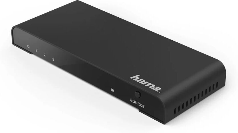 Hama Switch HDMI 3 porte con telecomando, connettori dorati, 4k, nero