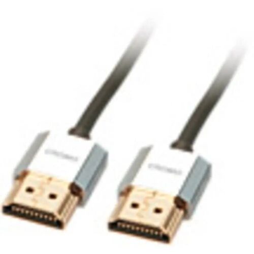LINDY 41672 HDMI-kabel HDMI Aansluitkabel HDMI-A-stekker, HDMI-A-stekker 2.00 m Grijs High Speed HDMI met ethernet, OFC-kabel, Rond, Ultra HD-HDMI met
