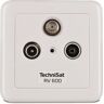 TechniSat TECHNIPRO RV 600-10 – Durchgangsdose Aufputz, für Sat, TV, Kabelfernsehen, Radio, Unicable, 10 dB, weiß
