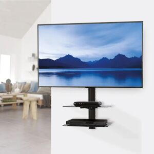 Symple Stuff Bowfield Black Bracket Mount for 60 Plasma/LCD/LED with Shelving, Holds up to 45 kg. black 82.0 H x 48.0 W cm