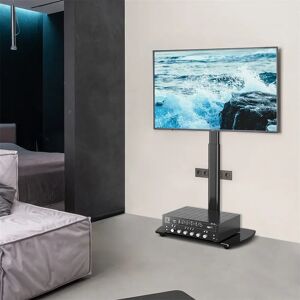 Symple Stuff Nolana Black Swivel Floor Stand Mount Holds up to 35 kg. black 130.0 H x 55.0 W x 38.0 D cm