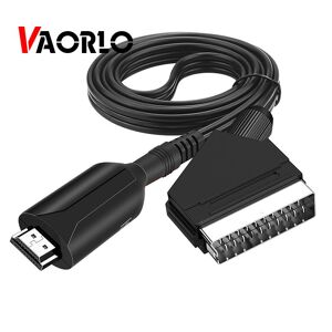 VAORLO HDMI-Compatibel to SCART Cable SCART-HDMI-compatible Output Video Audio Converter Adapter For HDTV DVD For Sky Box STB Plug and Play DC Cables
