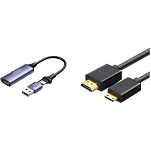 MeLphi 1.5m video capture card live broadcast dedicated hdmi to usb mobile phone camera ms2130 suitable for switch/ns (Color : 1080P 30hz set with Mini HDMI cable)