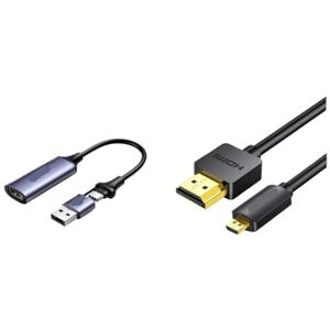 VEKPTHTBH 1.5m video capture card live broadcast dedicated hdmi to usb mobile phone camera ms2130 suitable for switch/ns (Color : 1080P 30hz set with Micro HDMI cable)