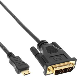 InLine 17474P Mini HDMI C Male to DVI 18 + 1 Cable 0.5 m Black with Gold-Plated Contacts