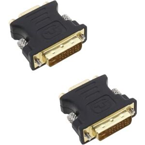 VGOL 2pcs DVI to VGA Adapter DVI-I Male 24+5 Pin to VGA Female Gold Plated Converter for PC HDTV Monitor Television Projector Black