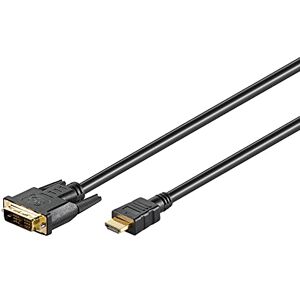 Goobay 51881 DVI-D/HDMI Cable, Gold-plated, Black, 1.8 m Cable Length