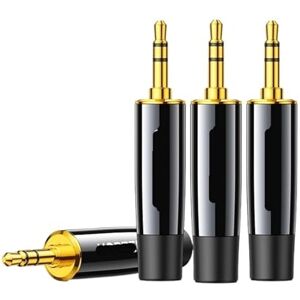 MeLphi Gold-plated 6.5 welding plug 3.5 welding plug rca lotus welding head audio audio cable connector (Color : 3.5 gold plated solder joints 4 pcs)