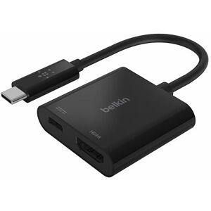 Belkin USB-C to HDMI Adapter + Charging (4K UHD Video Support, Power Passthrough up to 60W for Connected Devices)