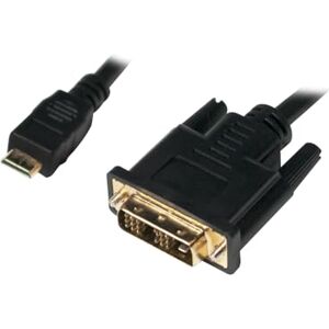 Logilink CHM004 Mini HDMI Male to DVI Male Cable, 2 Meter Length, Black, 2 Meter Length