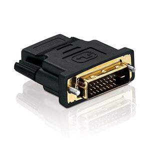 HDSupply DVI Male to HDMI Female Adapter, Gold Plated, FullHD 1080p, Black DVI to HDMI Black