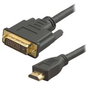 World of Data - 1m HDMI to DVI Cable (100% Copper Wire & Oxygen Free OFC) - 1080p (Full HD) - v1.4 ~ Video - DVI-D (Single Link) 18+1 Pins