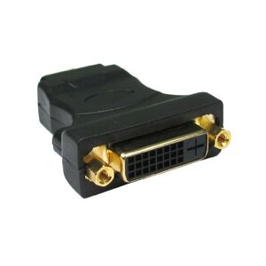 World of Data DVI Female to HDMI Male Adapter - 24k Gold Plated - Video Lead Gender Changer - DVI-D - 1080p - HDMI/DVI Converter