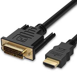 Fosmon HDMI to DVI Cable (6FT / 1.8 Meter) Bi-Directional DVI-D to HDMI Gold Plated High Speed HDMI (Type A) to DVI for HDTV, Apple TV, Smart TV