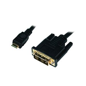 LogiLink CHM002 Mini HDMI Male to DVI Male Cable, 1 Meter Length, Black, 1 Meter Length