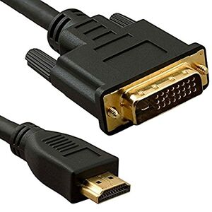 World of Data - 2m HDMI to DVI 3D TV Cable (100% Copper Wire & Oxygen Free OFC) - ULTRA HD (4k x 2k) - 1080p (Full HD) - v1.4 - Video - DVI-D (Dual Link) 24+1 Pins - 24k Gold Plated
