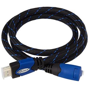 Delock Cable HDMI A Male to Male 1.4 Angled Left (SC) blue 1 m