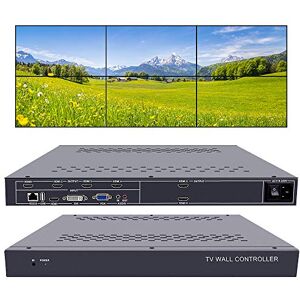 ISEEVY 6 Channel Video Wall Controller 2x3 3x2 HDMI DVI VGA USB Video Processor with RS232 Control for 6 TV Splicing