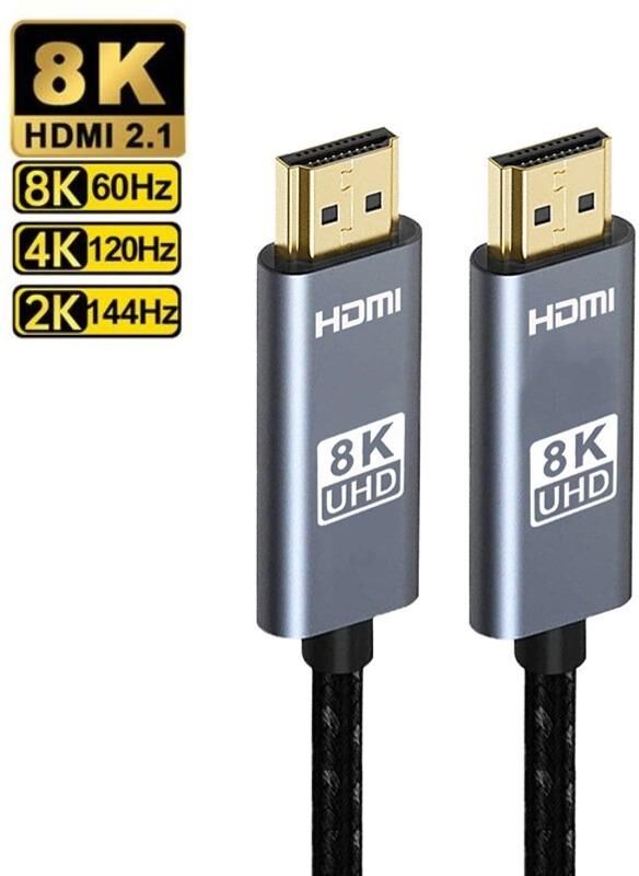 YJMP Electronic HDMI Cable HMDI 2.1 8K 60hz 4K 120hz Weave Cable 48Gbps HDTV Splitter Switcher Video Audio Cable for Laptop TV Xbox Series Projector Monitor