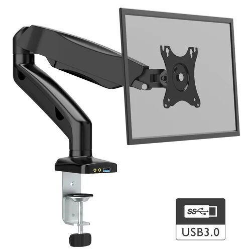 Symple Stuff Full Motion Gas Spring Single Articulating/Extending Arm Universal Desktop Mount for 13" - 27" LCD Symple Stuff  - Size: