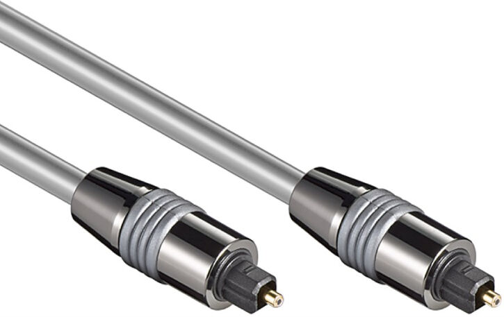 Goobay Optische Toslink Kabel - 6mm dik - Metalen Connectors - 1 meter - Zilver