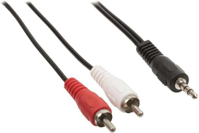 Valueline Stereo Tulp (m) - 3,5mm Stereo Jack (m) Kabel - 15 meter - Zwart