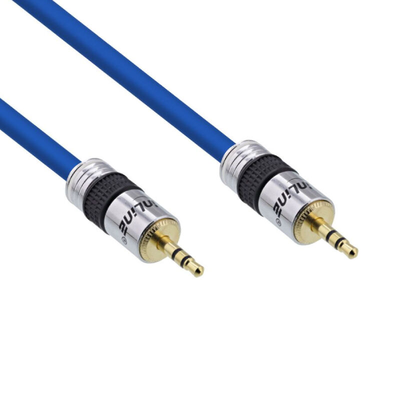 KD 3,5mm Stereo Jack Kabel - Verguld - Premium - 5 meter - Blauw