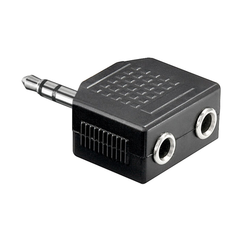 KD 3,5mm (m) - 2x 3,5mm Stereo Jack (v) Splitter Adapter - Zwart