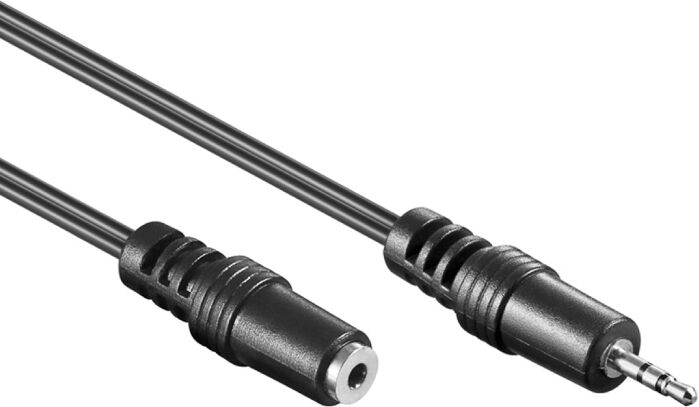 Goobay 2,5mm Stereo Jack Verlengkabel - 2 meter - Zwart