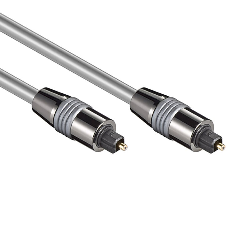 Goobay Optische Toslink Kabel - 6mm dik - Metalen Connectors - 5 meter - Zilver