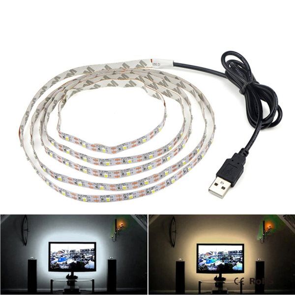 24hshop Usb-drevet TV-belysning 4 meter - Varm hvit