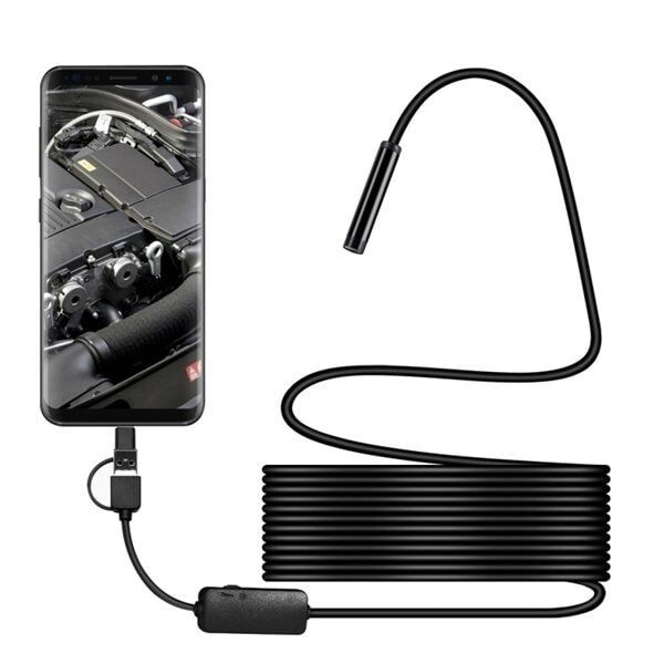 24hshop 3i1 8mm HD Inspeksjonskamera - Fleksibel 3,5m Kabel