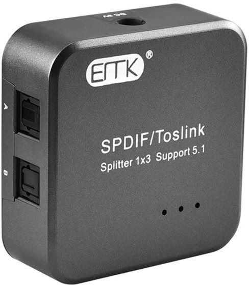 24hshop Optisk SPDIF Toslink Splitter