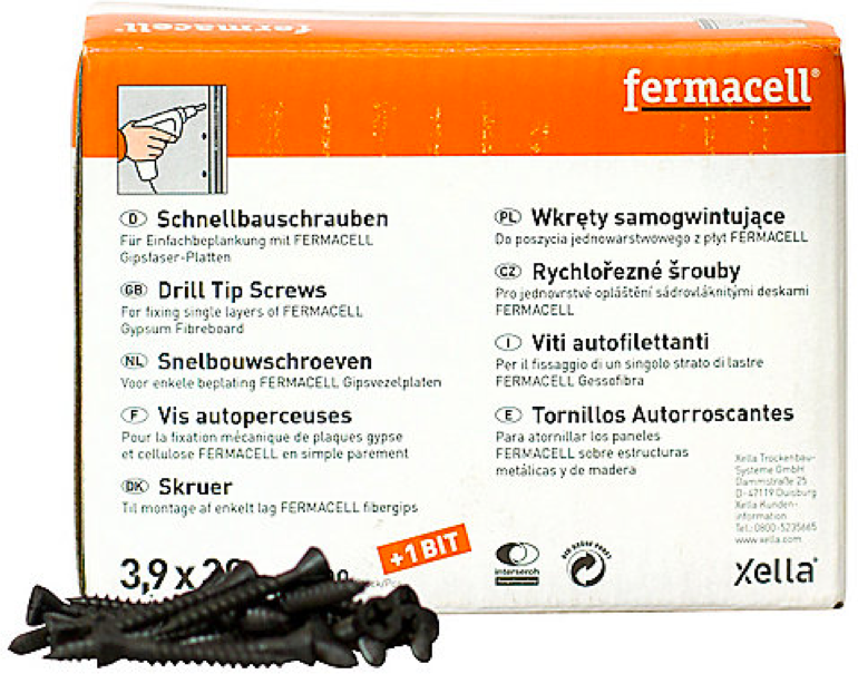 Hunton Fermacell Skruer Til Fibergips 3,9x30mm For Tre- Eller Stålstendre 250stk