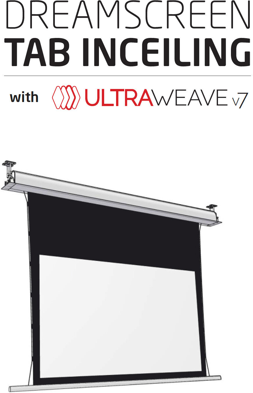 Dreamscreen Tab Inceiling With Ultraweave V7 16:9 115" / 255cm -B-Vare / Prøve-