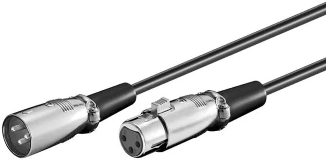 Balansert XLR-kabel 6 m, Svart