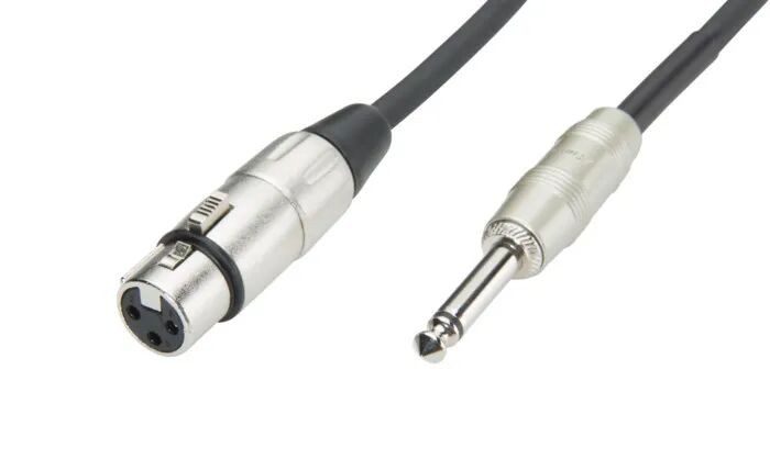 Mik-kabel XLR til 6,3 mm 3 m, Svart