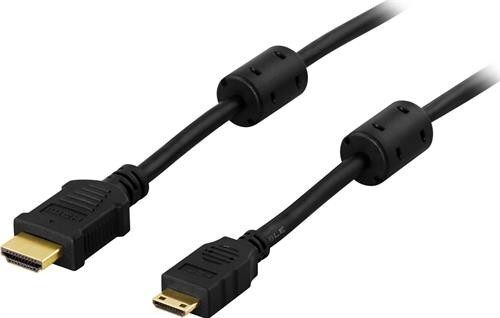 Deltaco MiniHDMI till HDMI-kabel (1 meter)