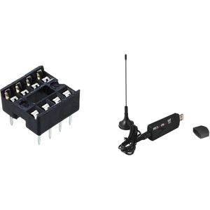 10 Pcs 8 Pin DIP IC Sockets Adaptor & 1 Set R820T+ RTL2832U USB 2.0 DVB-T SDR FM DAB TV Tuner Receiver Stick