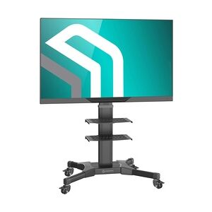 ONKRON TV Ständer Standfuss mit Rollen 32 - 55 Zoll für Flach & Curved TVs TS2551 Schwarz