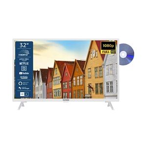 TELEFUNKEN XF32SN550SD-W 32 Zoll Fernseher / Smart TV (Full HD, HDR, Triple-Tuner, DVD-Player) - Inkl. 6 Monate HD+