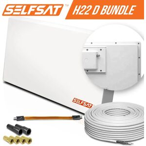 I DO IT Selfsat H22D+ 1 TV Teilnehmer SAT Flachantenne FLAT + profi Fensterdurchführung + Kabel FULL HD 4K