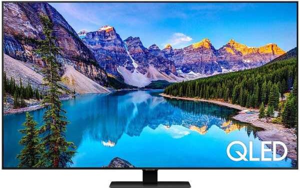 Samsung 55Q80T 55 Zoll (138cm) 4K Ultra HD 3800 PQI Flat QLED Smart TV Triple Twin Tuner, Silber