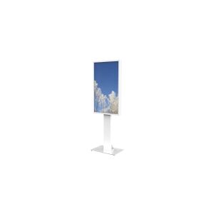 HI-ND Floorstand Glass with Casing 55 - Stativ - for digital skiltning LCD-panel - metal, glas - hvid, RAL 9003 - skærmstørrelse: 55 - monteringsgrænseflade: 200 x 200 mm - gulvstående - for Samsung QB55, QH55, QM55