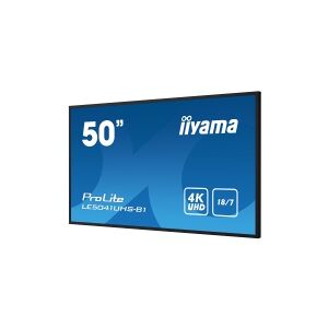 iiyama ProLite LE5041UHS-B1 - 50 Diagonal klasse (49.5 til at se) LED-bagbelyst LCD paneldisplay - digital skiltning - 4K UHD (2160p) 3840 x 2160 - sort, skinnende finish